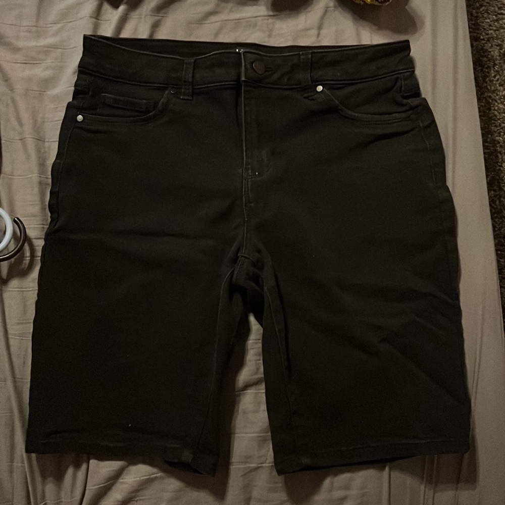 Black jean shorts